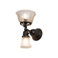 Meyda Lighting Revival 8" 2-Light Craftsman Brown Gas & Electric Wall Sconce With Clear Shade Glass