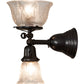 Meyda Lighting Revival 8" 2-Light Craftsman Brown Gas & Electric Wall Sconce With Clear Shade Glass