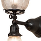 Meyda Lighting Revival 8" 2-Light Craftsman Brown Gas & Electric Wall Sconce With Clear Shade Glass