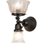Meyda Lighting Revival 8" 2-Light Craftsman Brown Gas & Electric Wall Sconce With Clear Shade Glass