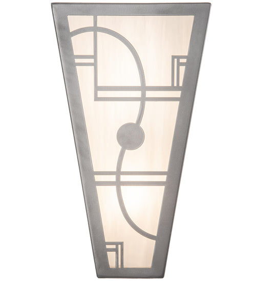 Meyda Lighting Revival 8" 2-Light Nickel Deco Wall Sconce With White Art Shade Glass