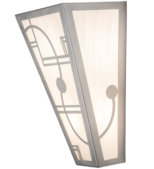 Meyda Lighting Revival 8" 2-Light Nickel Deco Wall Sconce With White Art Shade Glass