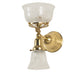 Meyda Lighting Revival 8" 2-Light Polished Brass Gas & Electric Wall Sconce With Clear Shade Glass