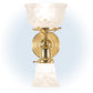 Meyda Lighting Revival 8" 2-Light Polished Brass Gas & Electric Wall Sconce With Clear Shade Glass