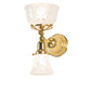 Meyda Lighting Revival 8" 2-Light Polished Brass Gas & Electric Wall Sconce With Clear Shade Glass