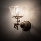 Meyda Lighting Revival 8" Antique Brass Gas & Electric Wall Sconce With Clear Shade Glass