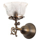 Meyda Lighting Revival 8" Antique Brass Gas & Electric Wall Sconce With Clear Shade Glass