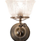 Meyda Lighting Revival 8" Antique Brass Gas & Electric Wall Sconce With Clear Shade Glass