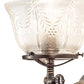 Meyda Lighting Revival 8" Antique Brass Gas & Electric Wall Sconce With Clear Shade Glass