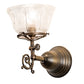 Meyda Lighting Revival 8" Antique Brass Gas & Electric Wall Sconce With Clear Shade Glass