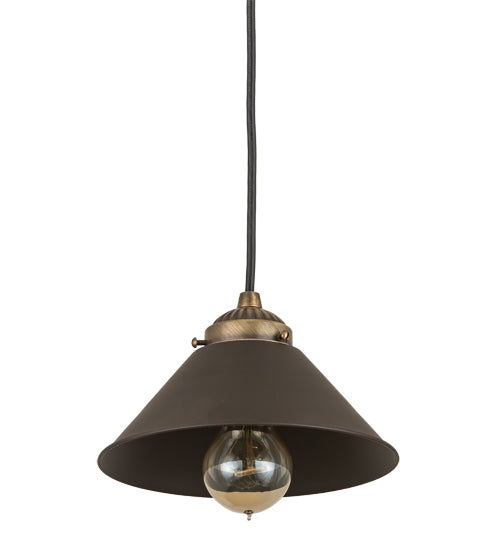 Meyda Lighting Revival 8" Antique Brass & Oil Rubbed Bronze Chic Mini Pendant Light