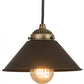 Meyda Lighting Revival 8" Antique Brass & Oil Rubbed Bronze Chic Mini Pendant Light