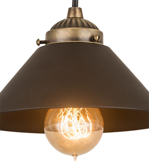 Meyda Lighting Revival 8" Antique Brass & Oil Rubbed Bronze Chic Mini Pendant Light