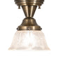 Meyda Lighting Revival 8" Antique Brass Summer Wheat Flush Mount Light With Clear Textured Shade Glass