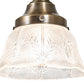 Meyda Lighting Revival 8" Antique Brass Summer Wheat Flush Mount Light With Clear Textured Shade Glass