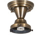 Meyda Lighting Revival 8" Antique Brass Summer Wheat Flush Mount Light With Clear Textured Shade Glass