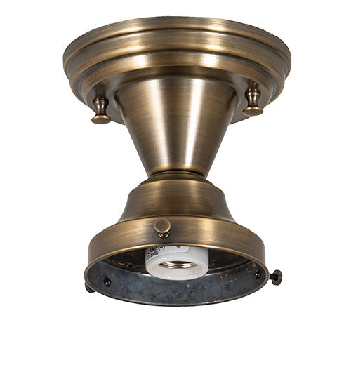 Meyda Lighting Revival 8" Antique Brass Summer Wheat Flush Mount Light With Clear Textured Shade Glass