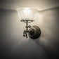 Meyda Lighting Revival 8" Antique Pewter Gas & Electric Wall Sconce With Clear Textured Shade Glass