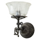 Meyda Lighting Revival 8" Antique Pewter Gas & Electric Wall Sconce With Clear Textured Shade Glass