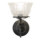 Meyda Lighting Revival 8" Antique Pewter Gas & Electric Wall Sconce With Clear Textured Shade Glass