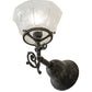 Meyda Lighting Revival 8" Antique Pewter Gas & Electric Wall Sconce With Clear Textured Shade Glass