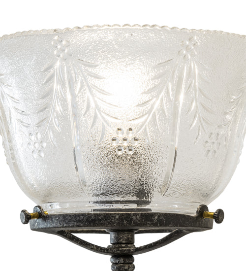 Meyda Lighting Revival 8" Antique Pewter Gas & Electric Wall Sconce With Clear Textured Shade Glass