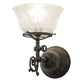 Meyda Lighting Revival 8" Antique Pewter Gas & Electric Wall Sconce With Clear Textured Shade Glass