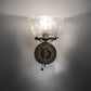 Meyda Lighting Revival 8" Antique Pewter Gas & Electric Wall Sconce With Frosted Clear Textured Shade Glass