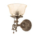 Meyda Lighting Revival 8" Antique Pewter Gas & Electric Wall Sconce With Frosted Clear Textured Shade Glass