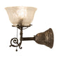 Meyda Lighting Revival 8" Antique Pewter Gas & Electric Wall Sconce With Frosted Clear Textured Shade Glass