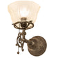 Meyda Lighting Revival 8" Antique Pewter Gas & Electric Wall Sconce With Frosted Clear Textured Shade Glass