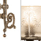 Meyda Lighting Revival 8" Antique Pewter Gas & Electric Wall Sconce With Frosted Clear Textured Shade Glass