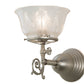 Meyda Lighting Revival 8" Brushed Nickel Gas & Electric Wall Sconce With Clear Shade Glass