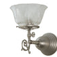 Meyda Lighting Revival 8" Brushed Nickel Gas & Electric Wall Sconce With Clear Shade Glass