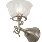 Meyda Lighting Revival 8" Brushed Nickel Gas & Electric Wall Sconce With Clear Shade Glass