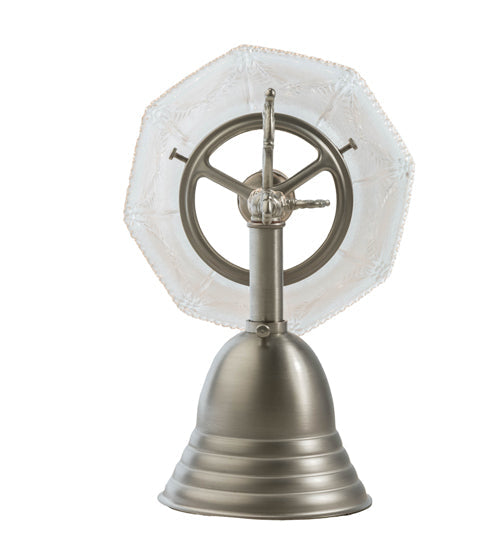 Meyda Lighting Revival 8" Brushed Nickel Gas & Electric Wall Sconce With Clear Shade Glass