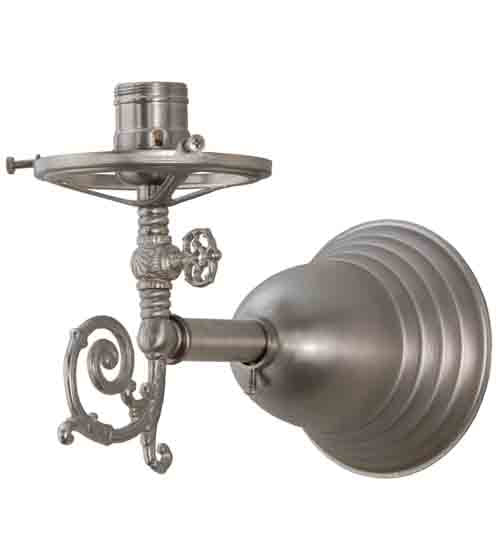 Meyda Lighting Revival 8" Brushed Nickel Gas & Electric Wall Sconce With Clear Shade Glass