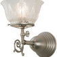 Meyda Lighting Revival 8" Brushed Nickel Gas & Electric Wall Sconce With Clear Shade Glass
