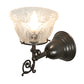 Meyda Lighting Revival 8" Craftsman Brown Gas & Electric Wall Sconce With Clear Shade Glass