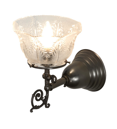 Meyda Lighting Revival 8" Craftsman Brown Gas & Electric Wall Sconce With Clear Shade Glass