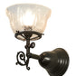 Meyda Lighting Revival 8" Craftsman Brown Gas & Electric Wall Sconce With Clear Shade Glass