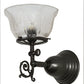 Meyda Lighting Revival 8" Craftsman Brown Gas & Electric Wall Sconce With Clear Shade Glass