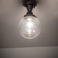 Meyda Lighting Revival 8" Craftsman Brown On Brass Schoolhouse Semi-flush Mount Light With Clear Shade Glass