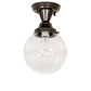 Meyda Lighting Revival 8" Craftsman Brown On Brass Schoolhouse Semi-flush Mount Light With Clear Shade Glass