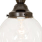 Meyda Lighting Revival 8" Craftsman Brown On Brass Schoolhouse Semi-flush Mount Light With Clear Shade Glass