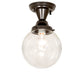 Meyda Lighting Revival 8" Craftsman Brown On Brass Schoolhouse Semi-flush Mount Light With Clear Shade Glass