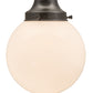 Meyda Lighting Revival 8" Craftsman Brown Schoolhouse Flush Mount Light With White Globe Shade Glass