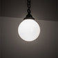 Meyda Lighting Revival 8" Craftsman Brown Schoolhouse Mini Pendant Light With White Art Shade Glass