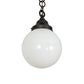 Meyda Lighting Revival 8" Craftsman Brown Schoolhouse Pendant Light With White Art Shade Glass
