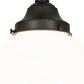 Meyda Lighting Revival 8" Craftsman Brown Schoolhouse Pendant Light With White Art Shade Glass